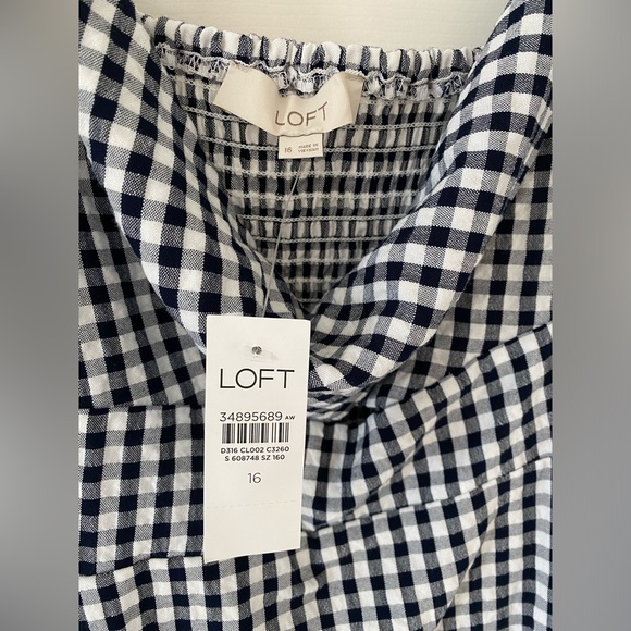 NWT Loft Gingham Twist Cutout Cami Dress Size 16 - Picture 5 of 5